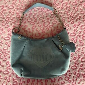 Juicy Couture Blue Shoulder Bag with Heart Charm